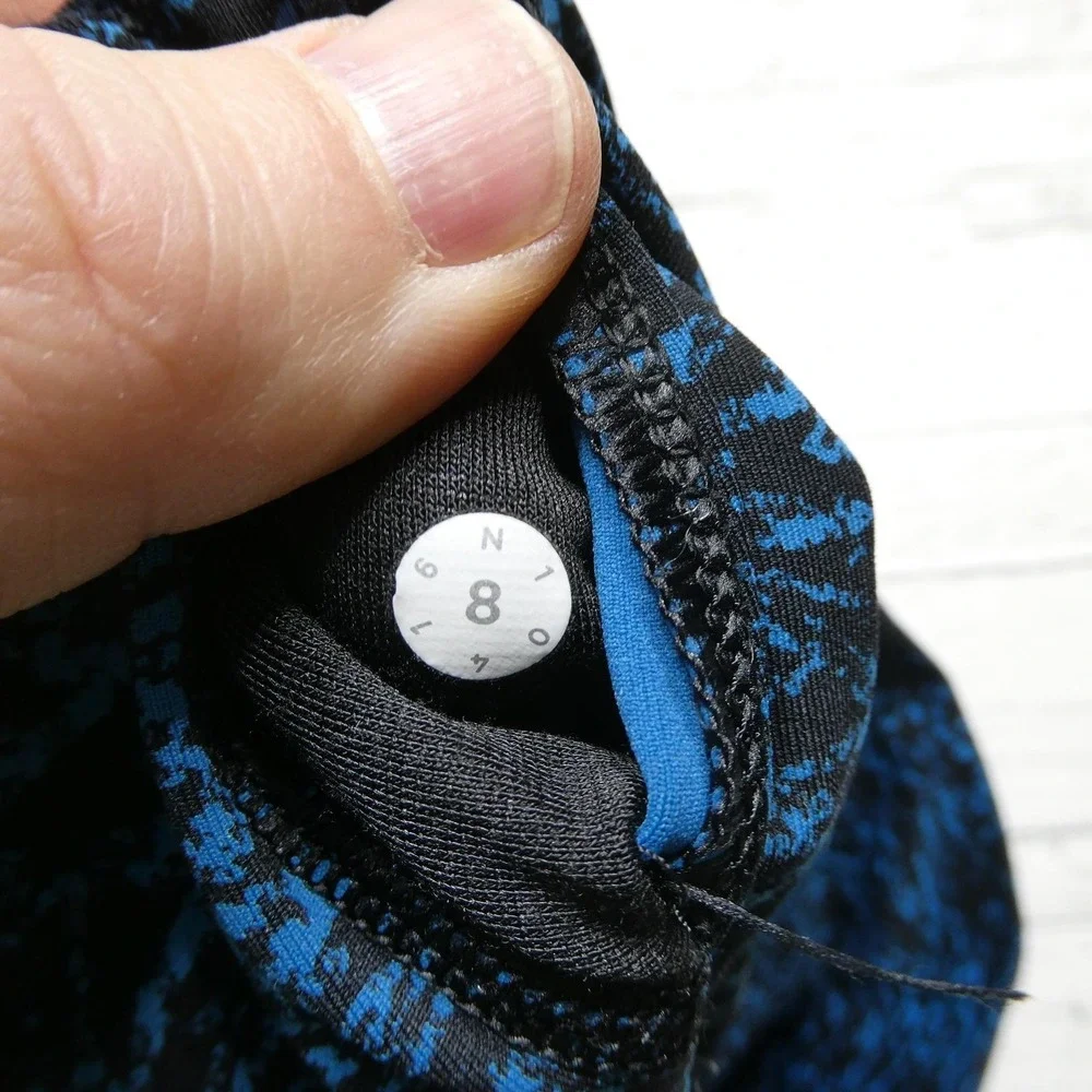 Lululemon Leggings Womens 8 Blue High Rise Capri Flecked Print Yoga‎ Athletic